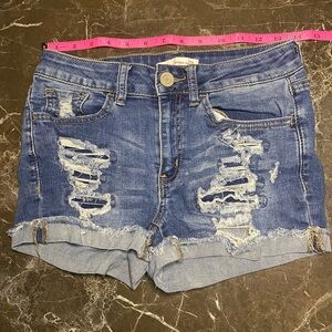 SO Ripped Blue Jean Shorts size 5 VGC